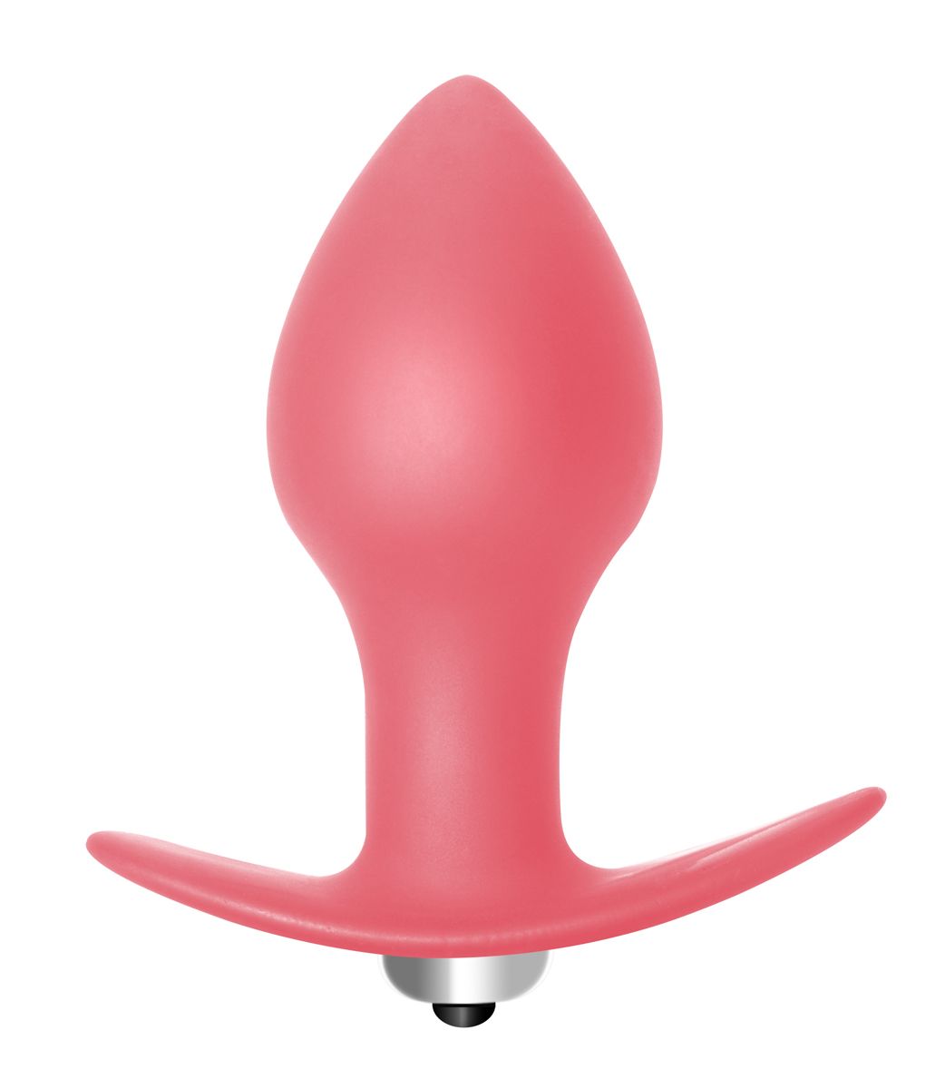 Купить Розовая анальная пробка с вибрацией Bulb Anal Plug - 10 см. в Москве.