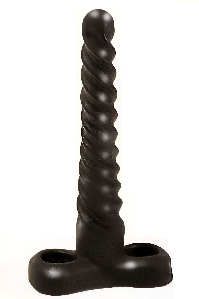 Купить Закрученный спиралью плаг чёрного цвета - 15 см. в Москве.