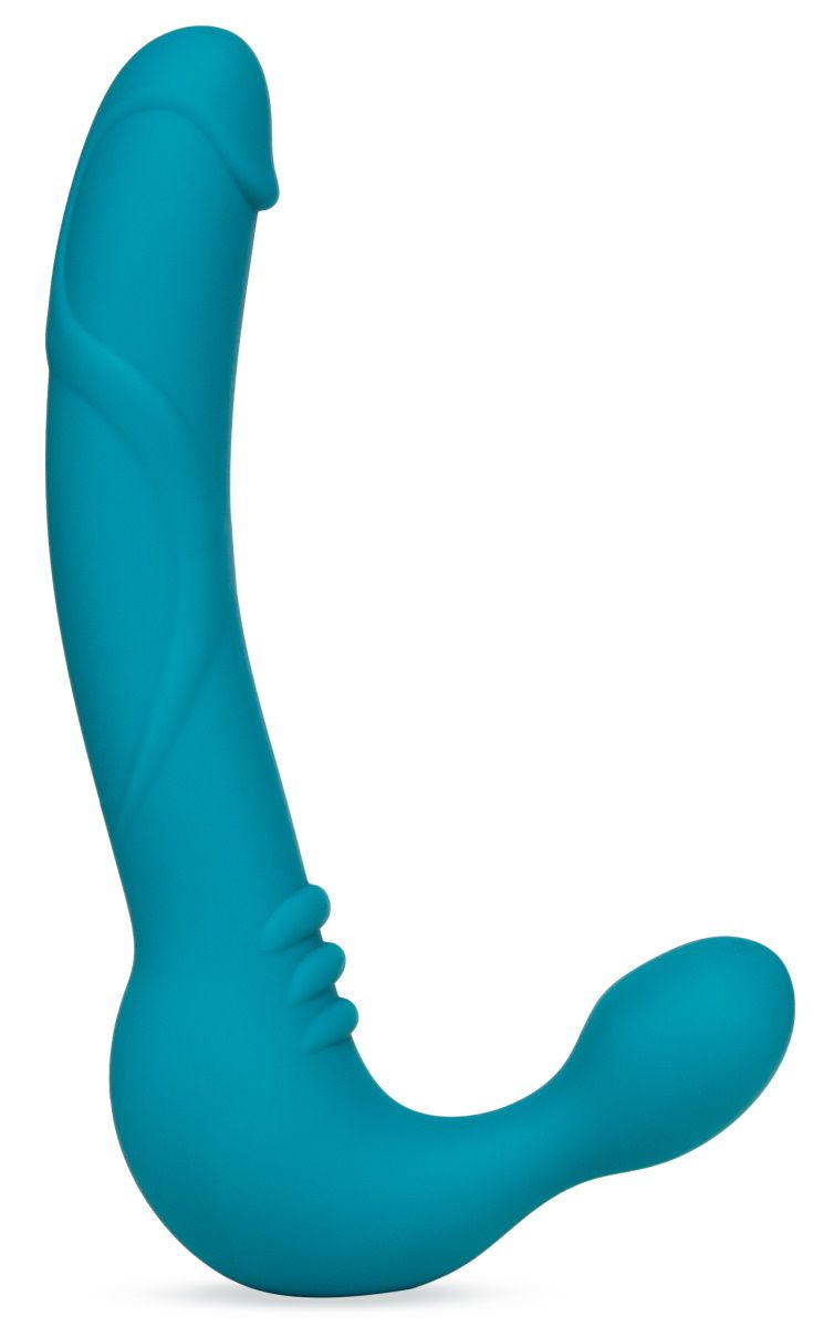 Купить Бирюзовый безремневой страпон Luna Strapless Silicone Dildo - 22,86 см. в Москве.