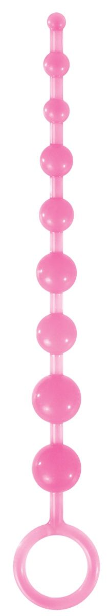 Купить Розовая анальная цепочка-елочка Pleasure Beads - 30 см. в Москве.