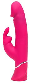 Купить Розовый вибратор-кролик Realistic Dual Density Rechargeable Rabbit Vibrator - 25,5 см. в Москве.