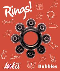 Купить Чёрное эрекционное кольцо Rings Bubbles в Москве.