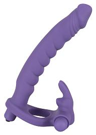 Купить Фиолетовая насадка на пенис для анальной стимуляции партнёрши в Москве.