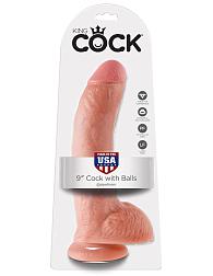 Купить Телесный фаллоимитатор 9  Cock with Balls - 22,9 см. в Москве.