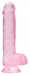 Купить Розовый фаллоимитатор Realrock Crystal Clear 8 inch - 21 см. в Москве.