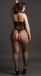 Купить Кэтсьюит с доступом High Neck Fishnet And Lace Bodystocking в Москве.