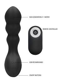 Купить Черный массажер простаты с пультом N 78 Rechargeable Anal Stimulator - 12 см. в Москве.