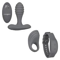 Купить Серый вибронабор Silicone Remote Adventure Set в Москве.