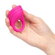 Купить Розовое эрекционное виброкольцо с пультом Silicone Remote Pleasure Ring в Москве.