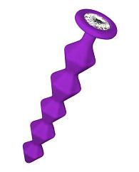 Купить Фиолетовая анальная цепочка с кристаллом Chummy - 16 см. в Москве.
