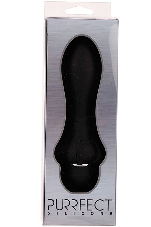 Купить Чёрный вибромассажер для анальной стимуляции PURRFECT SILICONE ANAL VIBRATOR BLACK - 12,7 см. в Москве.