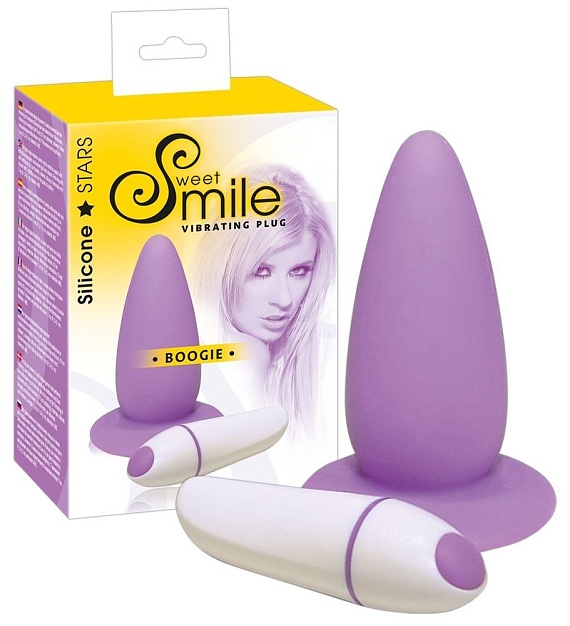 Купить Фиолетовая анальная вибровтулка Smile - 10 см. в Москве.