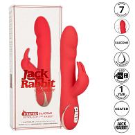 Купить Красный вибромассажер-кролик с функцией нагрева Heated Silicone Ultra-Soft Rabbit - 21,5 см. в Москве.