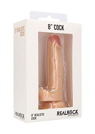 Купить Телесный фаллоимитатор Realistic Cock 8  With Scrotum - 20 см. в Москве.