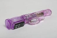 Купить Фиолетовый силиконовый вибратор с подвижной головкой в пупырышках - 21 см. в Москве.