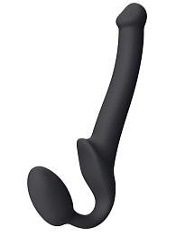 Купить Черный безремневой страпон Silicone Bendable Strap-On S в Москве.