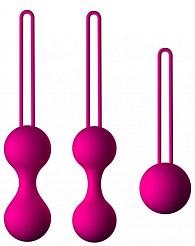 Купить Набор из 3 вагинальных шариков Кегеля розового цвета в Москве.