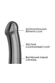 Купить Черный фаллос на присоске Silicone Bendable Dildo XL - 20 см. в Москве.