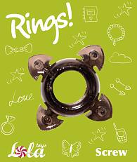 Купить Чёрное эрекционное кольцо Rings Screw в Москве.