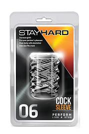 Купить Прозрачная насадка с объёмными чёрточками STAY HARD COCK SLEEVE 06 CLEAR в Москве.