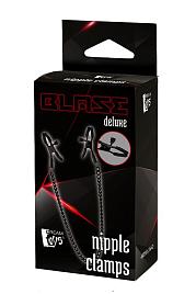 Купить Черные зажимы на соски на цепочке BLAZE DELUXE NIPPLE CLAMPS в Москве.