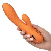 Купить Оранжевый вибромассажер-кролик Newport Beach Babe с пульсирующим воздействием - 21,5 см. в Москве.