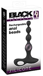 Купить Черная анальная цепочка с вибрацией Rechargeable Anal Beads - 20 см. в Москве.