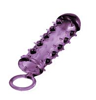 Купить Закрытая фиолетовая насадка с пупырышками SAMURAI PENIS SLEEVE PURPLE - 14,5 см. в Москве.