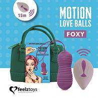 Купить Фиолетовые вагинальные шарики с вращением бусин Remote Controlled Motion Love Balls Foxy в Москве.