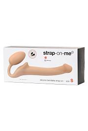 Купить Телесный безремневой страпон Silicone Bendable Strap-On S в Москве.