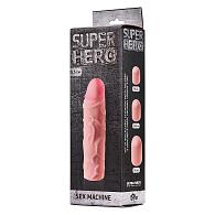 Купить Фаллоудлинитель SUPER HERO Sex Machine - 15,5 см. в Москве.