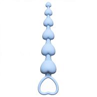 Купить Голубая анальная цепочка Heart s Beads Blue - 18 см. в Москве.