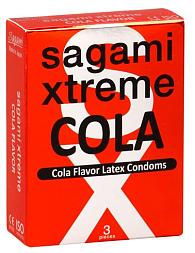 Купить Ароматизированные презервативы Sagami Xtreme COLA - 3 шт. в Москве.