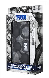 Купить Анальные шарики Tom of Finland Silicone Cock Ring with 3 Weighted Balls в Москве.