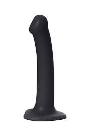 Купить Черный фаллос на присоске Silicone Bendable Dildo M - 18 см. в Москве.