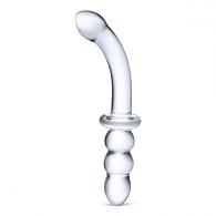 Купить Прозрачный ребристый двусторонний стимулятор Ribbed G-Spot - 20 см. в Москве.