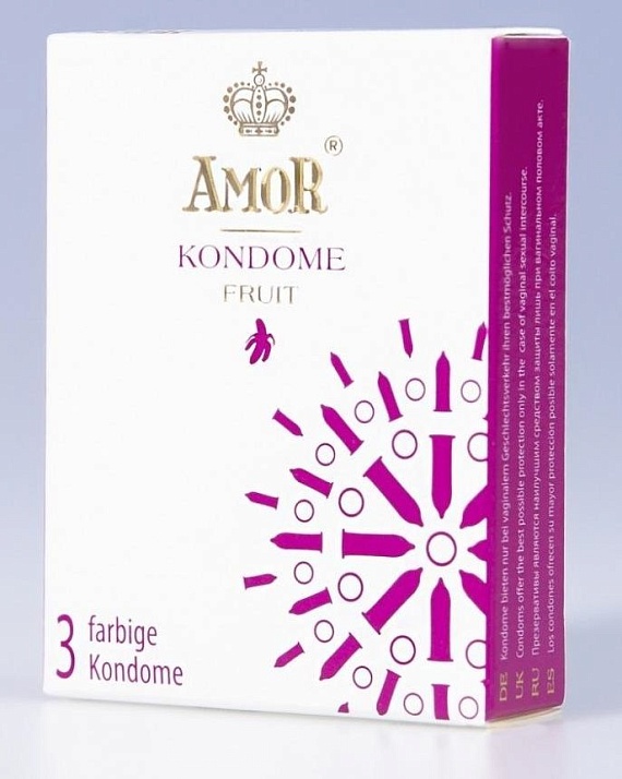 Купить Ароматизированные презервативы AMOR Fruit - 3 шт. в Москве.