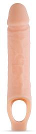 Купить Телесный реалистичный фаллоудлинитель 10 Inch Silicone Cock Sheath Penis Extender - 25,4 см. в Москве.