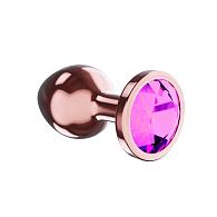Купить Пробка цвета розового золота с лиловым кристаллом Diamond Quartz Shine S - 7,2 см. в Москве.