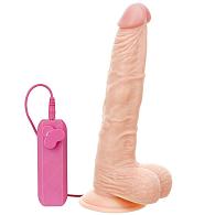 Купить Телесный вибромассажёр на присоске G-GIRL STYLE 9INCH VIBRATING DONG - 22,9 см. в Москве.