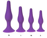 Купить Фиолетовая силиконовая анальная пробка размера L - 12,2 см. в Москве.
