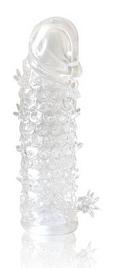Купить Закрытая прозрачная рельефная насадка Crystal sleeve - 13 см. в Москве.