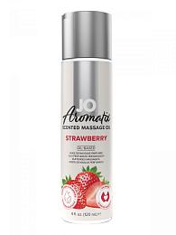 Купить Массажное масло JO Aromatix Massage Oil Strawberry с ароматом клубники - 120 мл. в Москве.