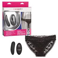 Купить Черные кружевные трусики с вибромассажером Remote Control Panty Set L/XL в Москве.