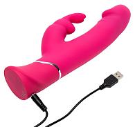 Купить Розовый вибратор-кролик Realistic Dual Density Rechargeable Rabbit Vibrator - 25,5 см. в Москве.