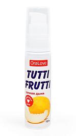 Купить Гель-смазка Tutti-frutti со вкусом сочной дыни - 30 гр. в Москве.