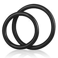 Купить Набор из двух черных силиконовых колец разного диаметра SILICONE COCK RING SET в Москве.