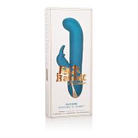 Купить Бирюзовый вибратор с изогнутой головкой Jack Rabbit Signature Silicone Rocking  G  Rabbit - 20 см. в Москве.