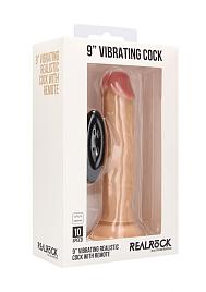 Купить Телесный вибратор-реалистик Vibrating Realistic Cock 9  - 23,5 см. в Москве.