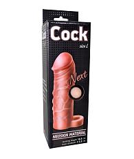 Купить Фаллоудлинитель с кольцом COCK size L - 16,5 см. в Москве.